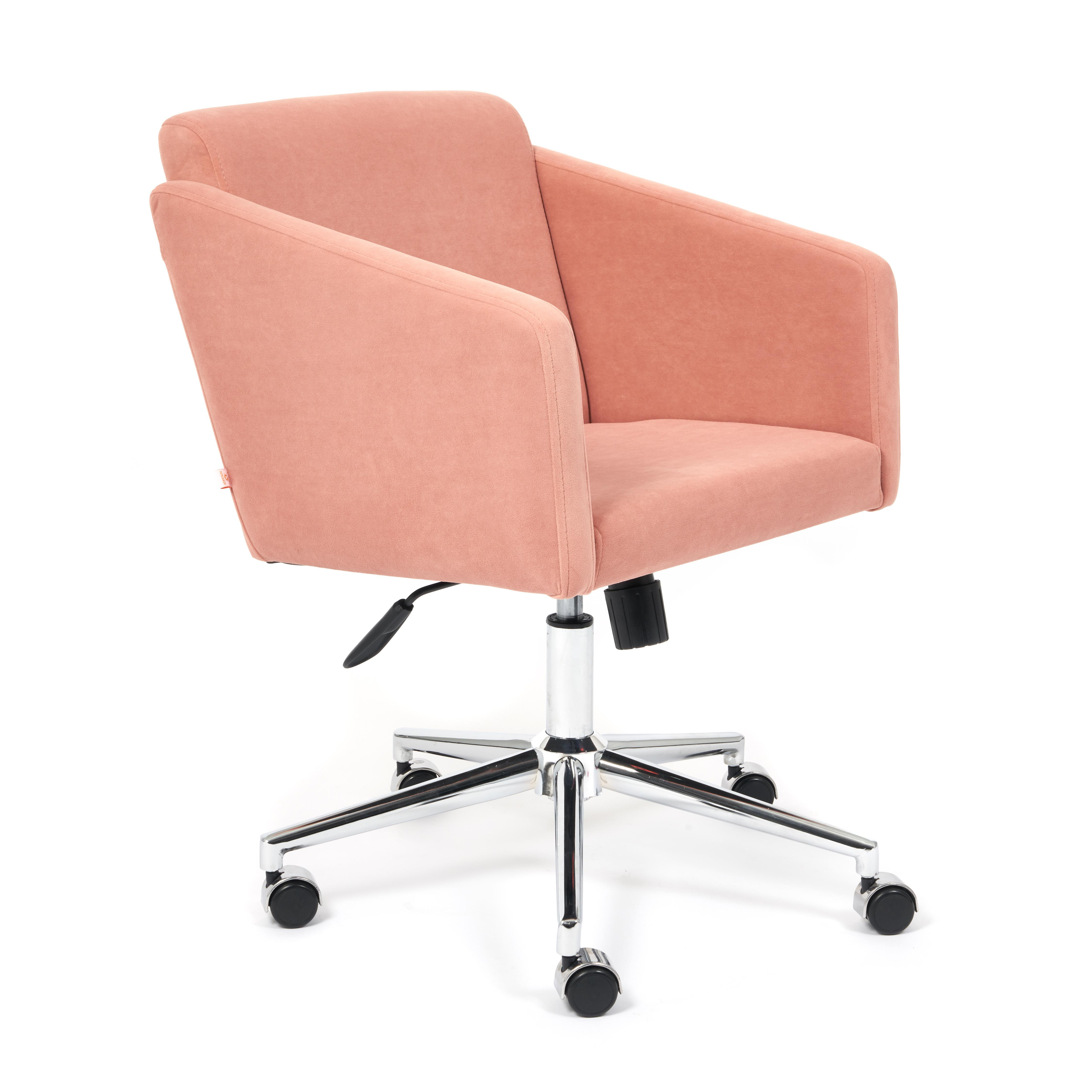 Кресло ТС 61х39х98 см флок хром розовый кресло компьютерное tc флок экошерсть розовый