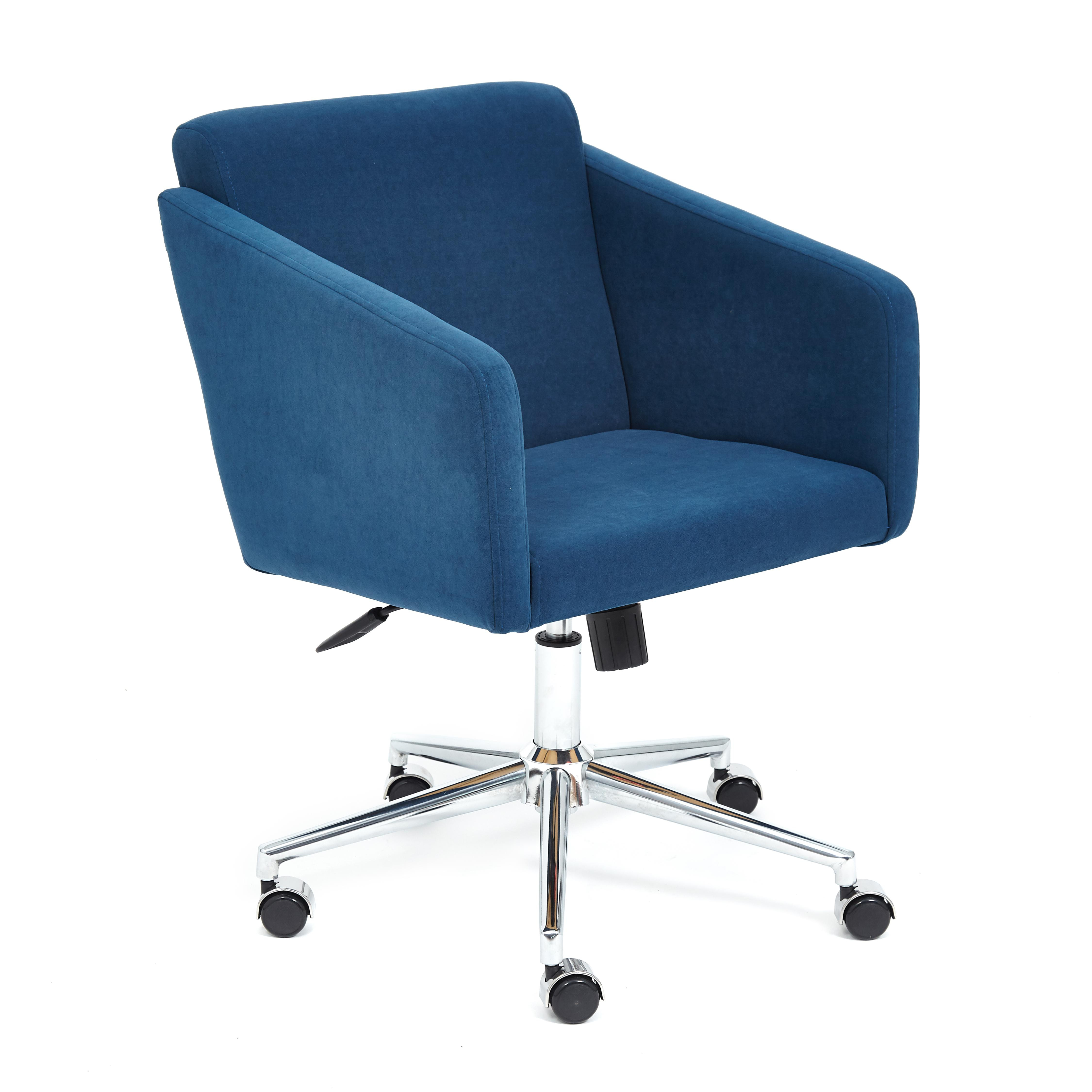 Кресло ТС 61х39х98 см флок хром синий кресло tetchair comfort lt 22 флок синий 32