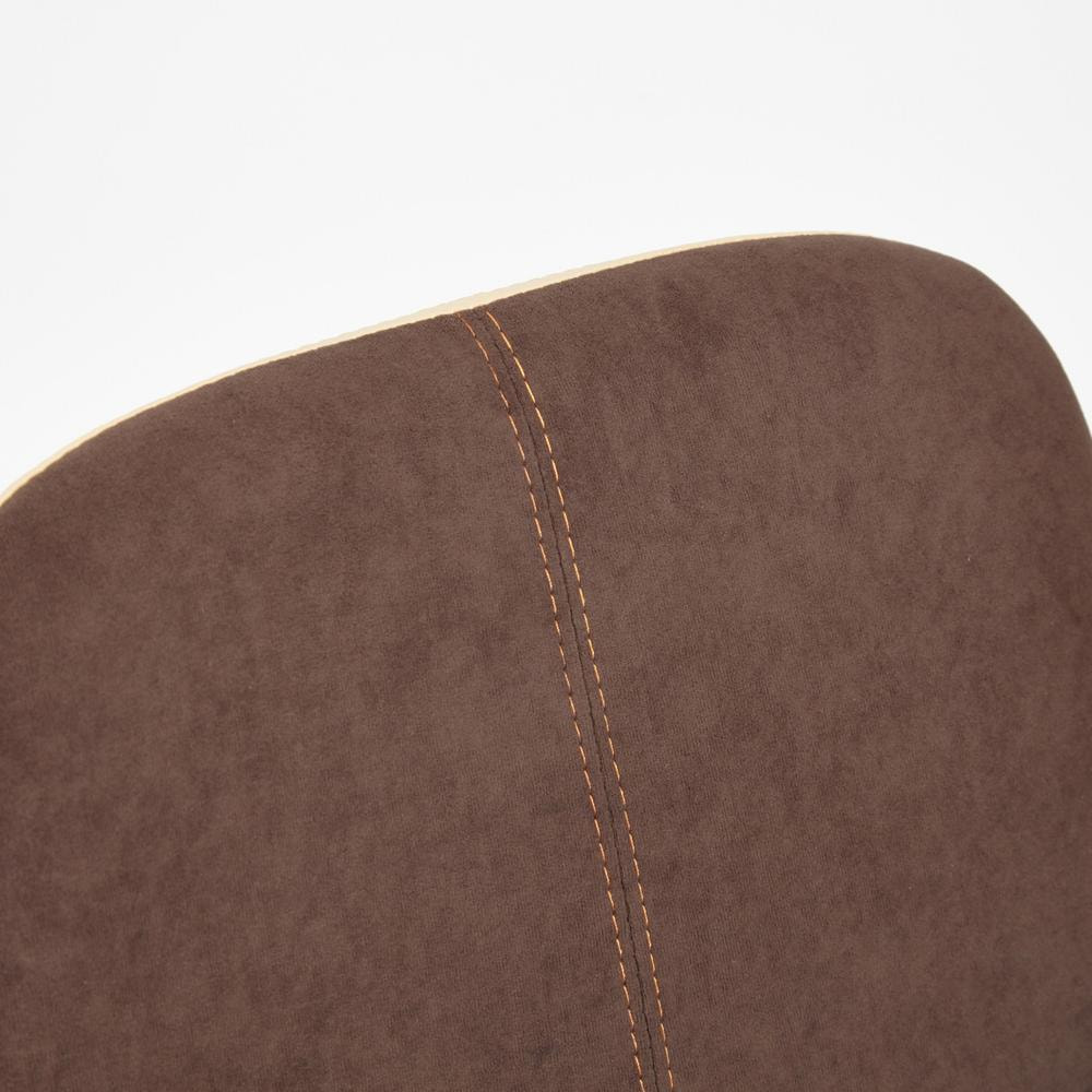 Кресло ТС 47х41х103 см флок, кожзам коричневый/бежевый, цвет хром - фото 11