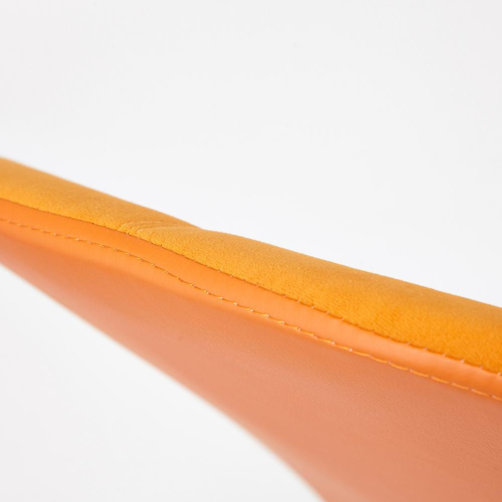 Кресло ТС 47х41х103 см флок, кожзам оранжевый/оранжевый, цвет хром - фото 4