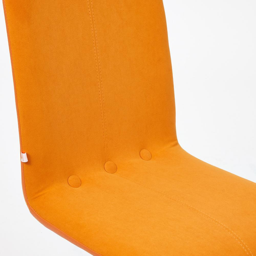 Кресло ТС 47х41х103 см флок, кожзам оранжевый/оранжевый, цвет хром - фото 5