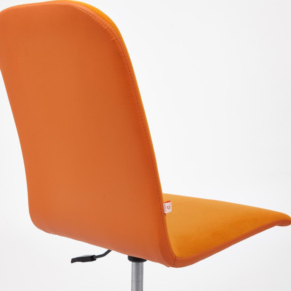 Кресло ТС 47х41х103 см флок, кожзам оранжевый/оранжевый, цвет хром - фото 6