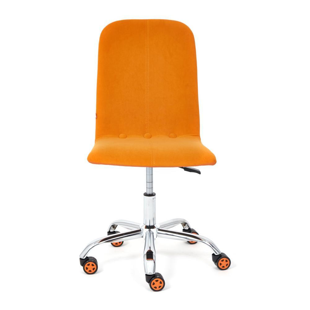 Кресло ТС 47х41х103 см флок, кожзам оранжевый/оранжевый, цвет хром - фото 7