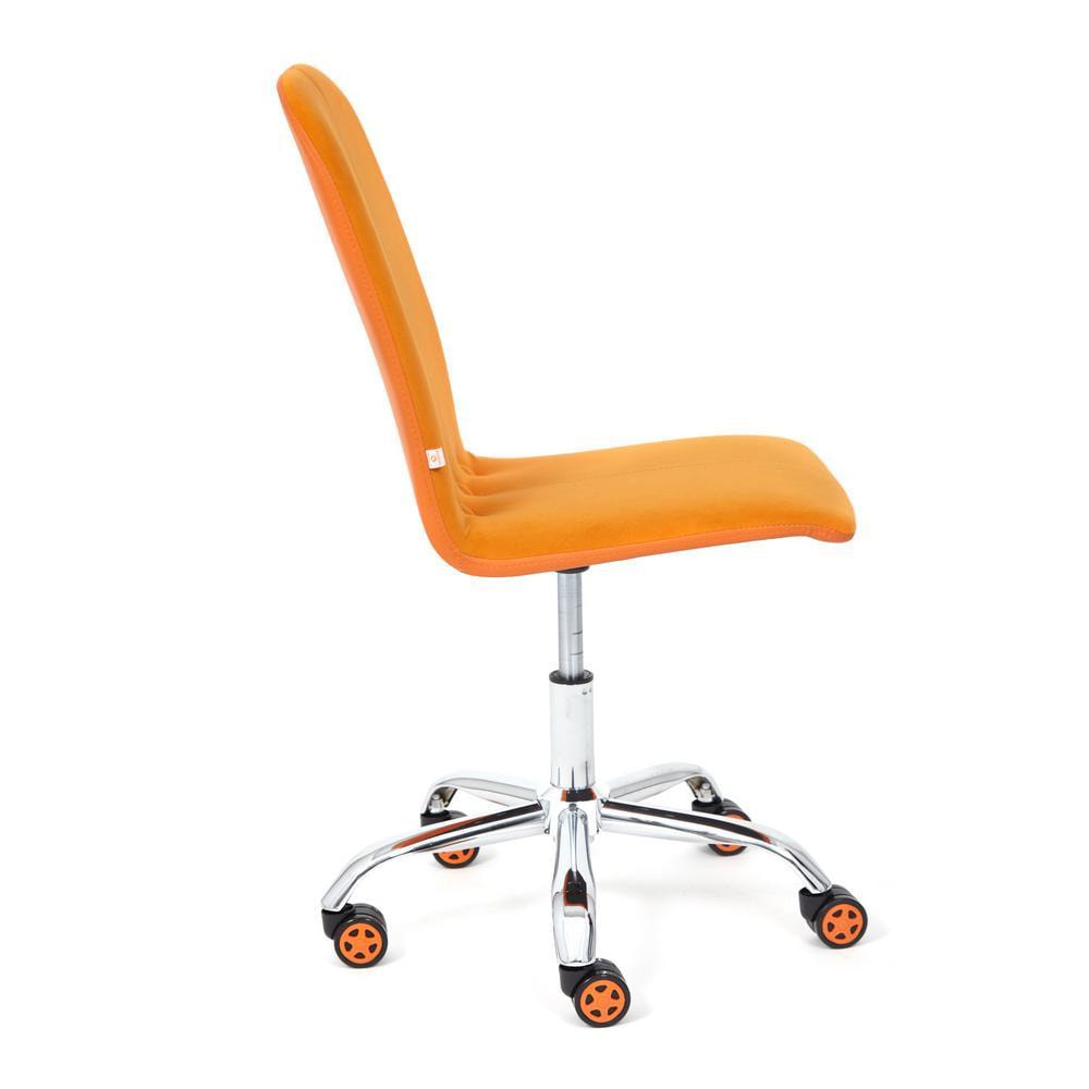 Кресло ТС 47х41х103 см флок, кожзам оранжевый/оранжевый, цвет хром - фото 8