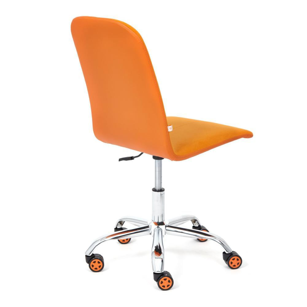 Кресло ТС 47х41х103 см флок, кожзам оранжевый/оранжевый, цвет хром - фото 9