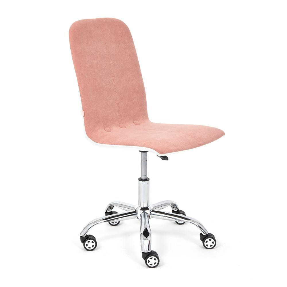 кресло тс 47х41х103 см флок кожзам серый металлик Кресло ТС 47х41х103 см флок, кожзам розовый/белый
