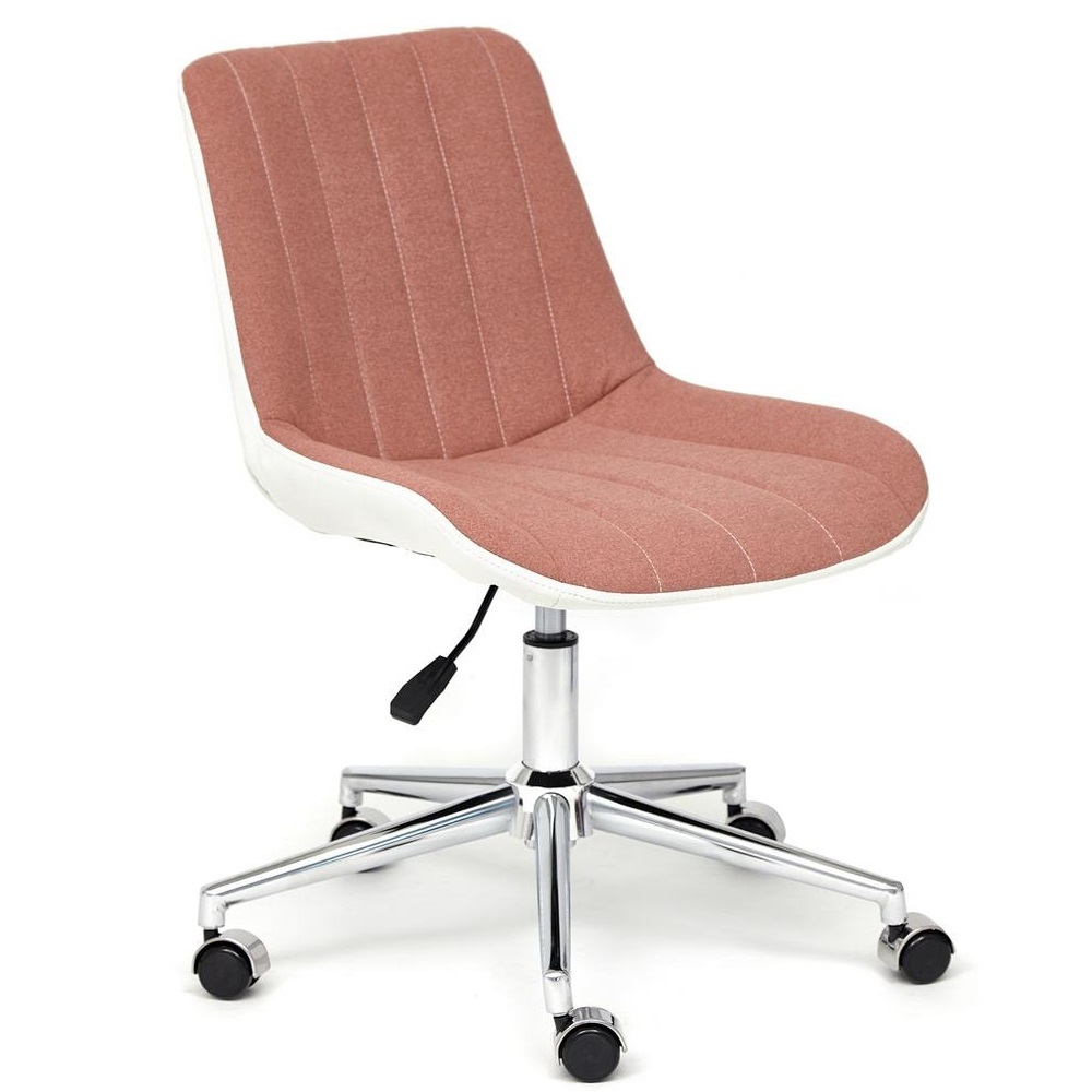 Кресло ТС 52х40х97см экошерсть/кожзам розовый/белый кресло компьютерное tc флок экошерсть розовый