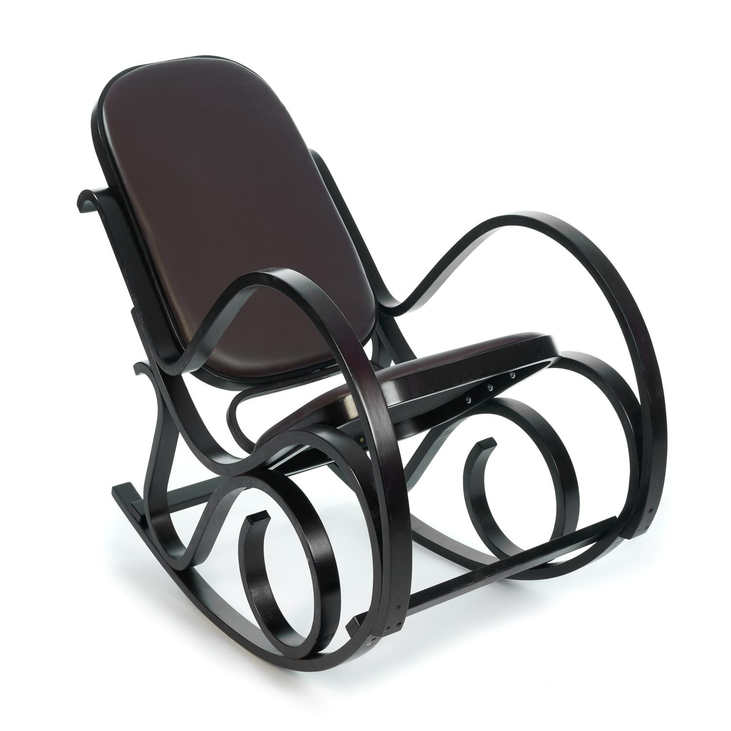 Кресло-качалка ТС 55х98х91 см экокожа венге, цвет тёмно-коричневый - фото 1