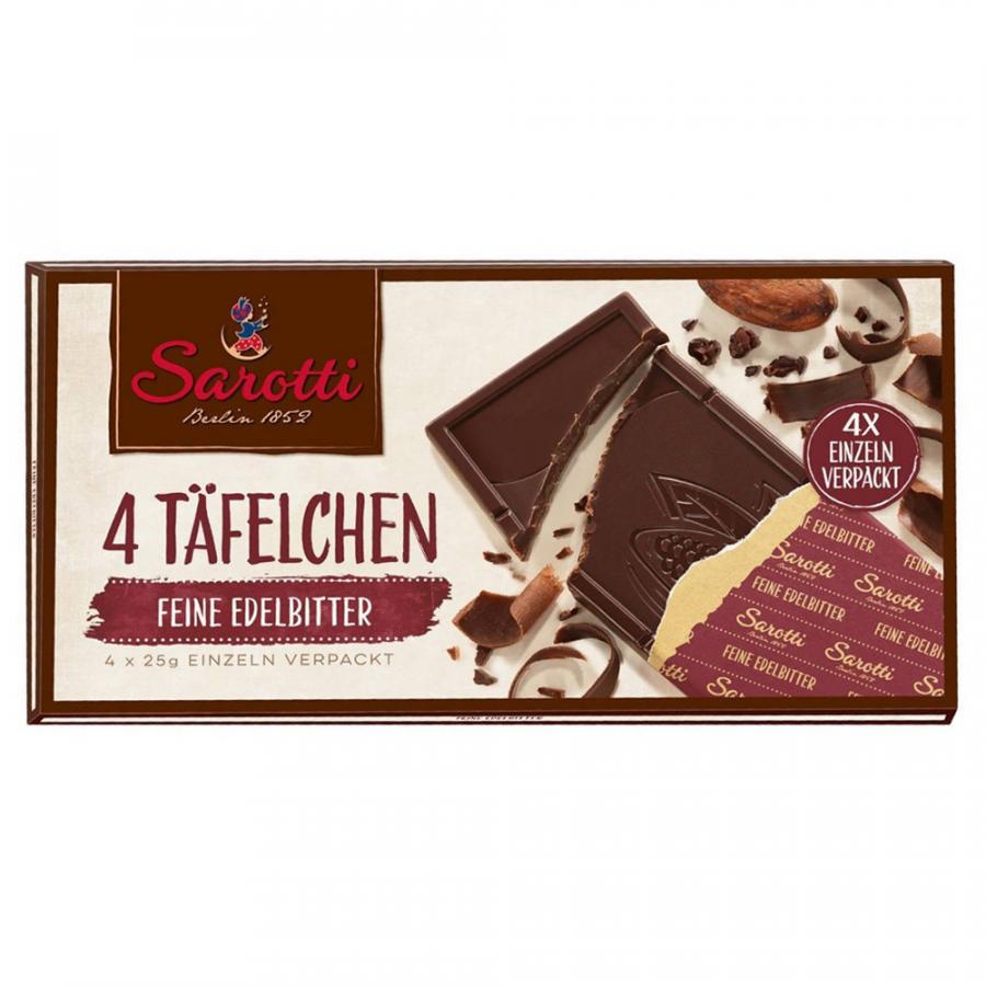 Шоколад Sarotti Mini тёмный, 4 штуки по 25 г шоколад молочный sarotti 4 × 25 г