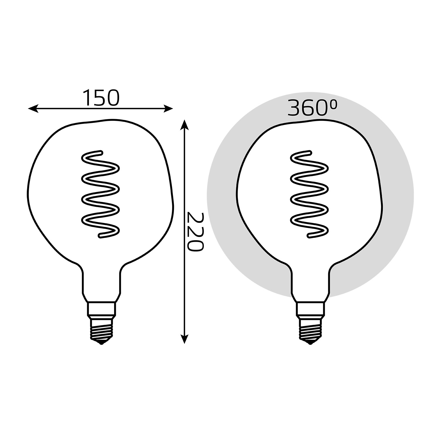 Лампа Gauss Filament RAINBOW SPIRAL G150 5W 1800К Е27 Вид№6