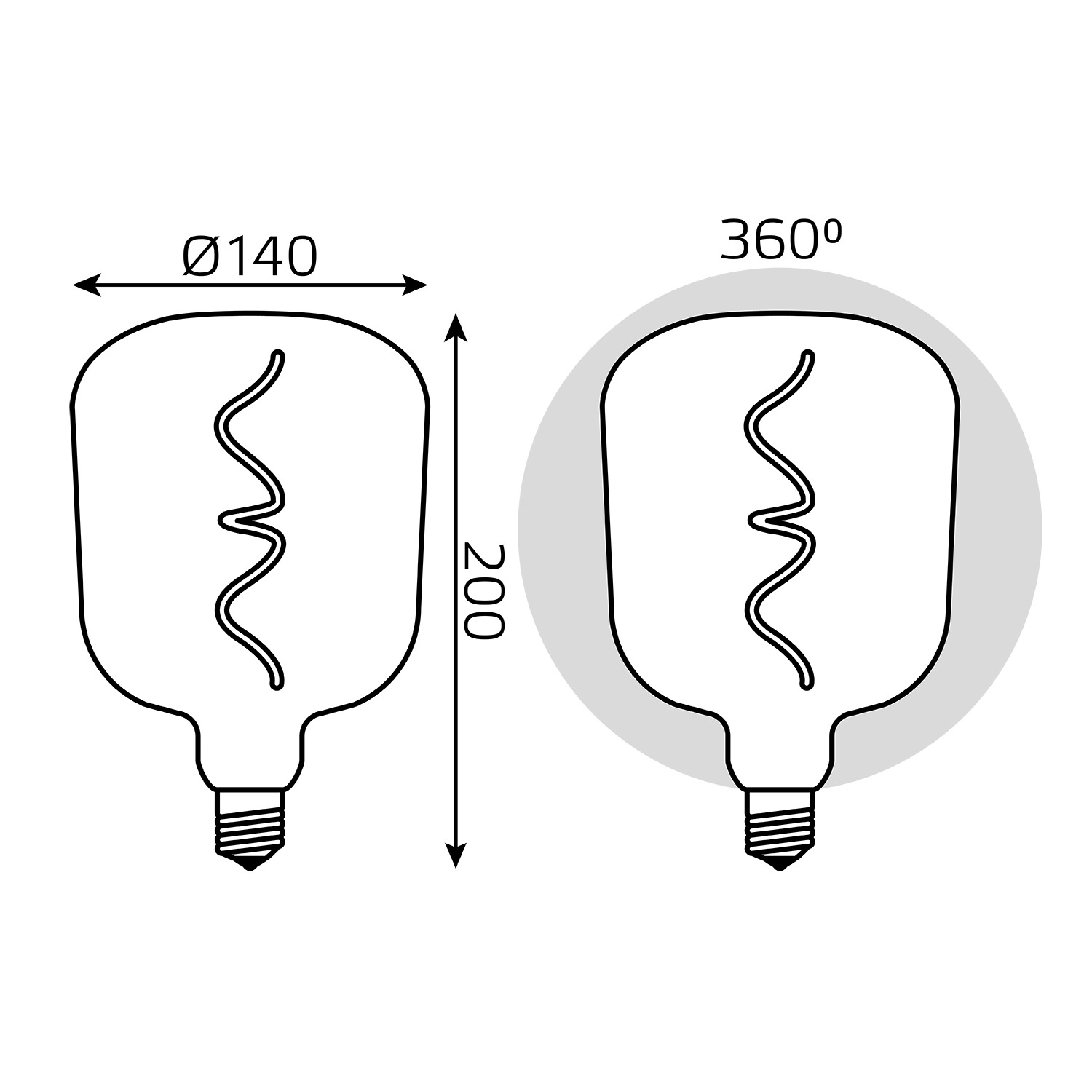 фото Лампа gauss filament flexible v140 5w 1800к е27 black-clear