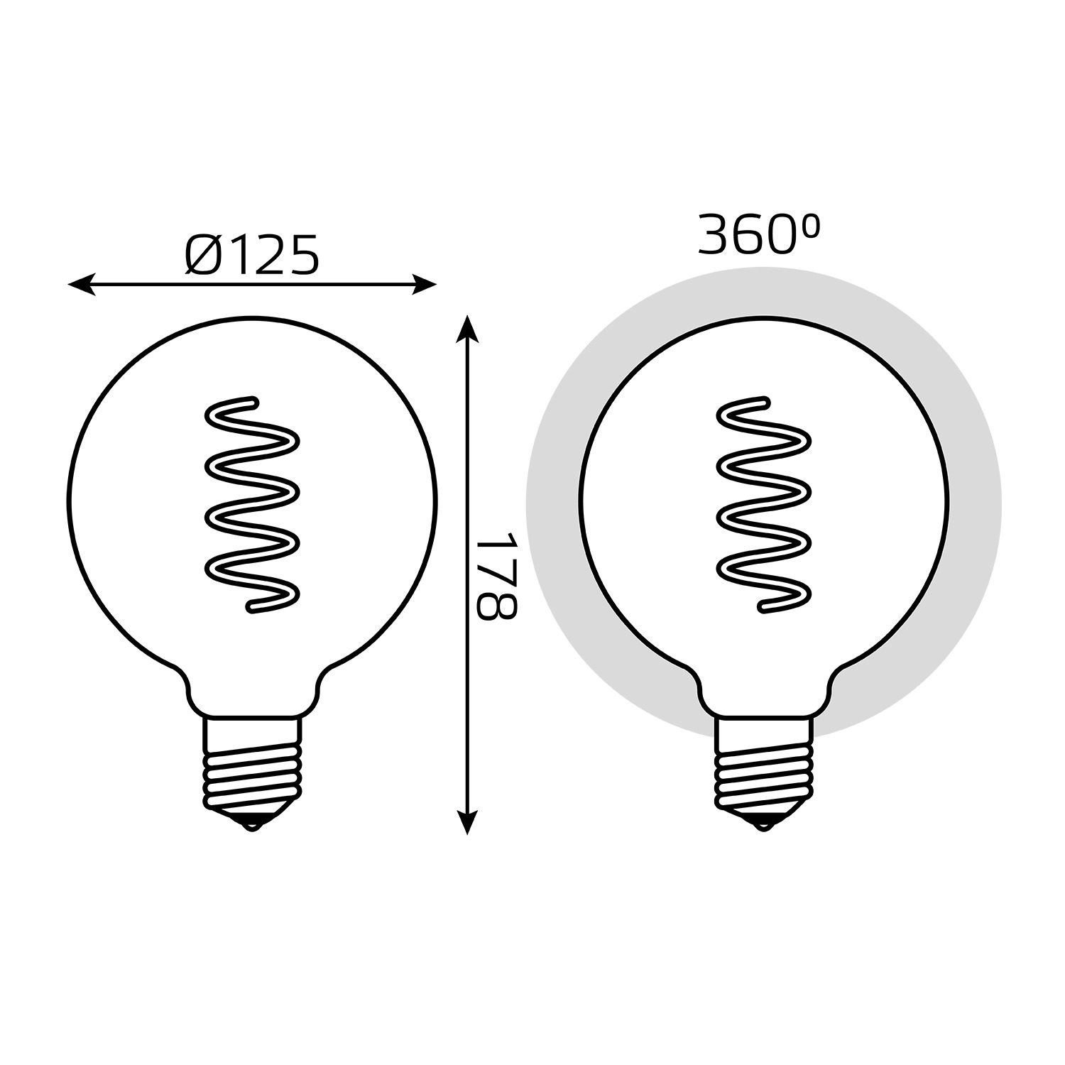 Лампа Gauss Filament Flexible G125 5W 1800К Е27 pink Вид№7