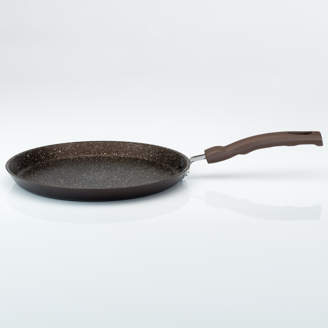 Сковорода блинная Mehrzer с покрытием Granit Stone Strong 25 см, цвет коричневый - фото 2