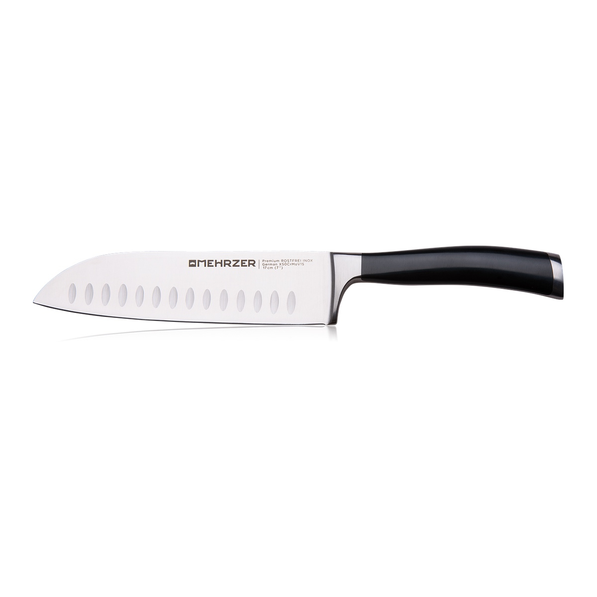 Нож сантоку Mehrzer 17 см, цвет серебристый - фото 3