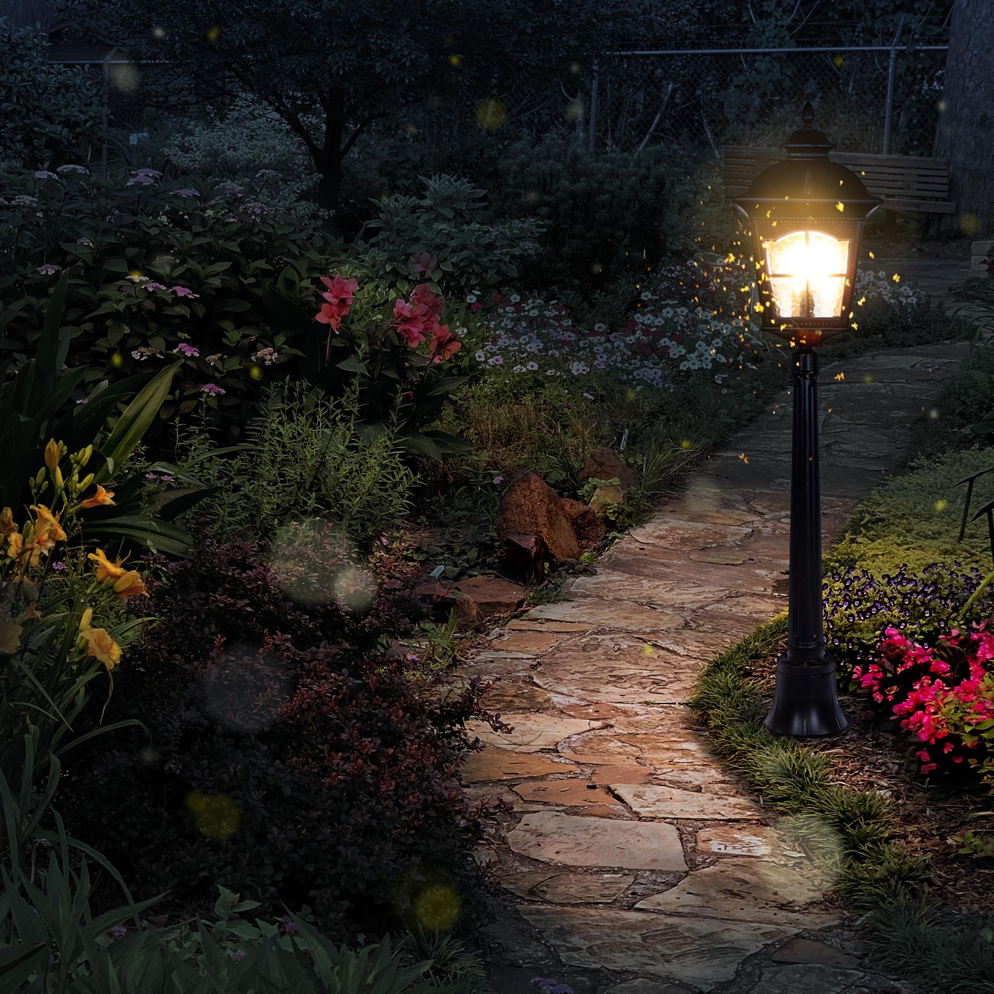 Садовый напольный светильник WENTAI чёрный (DH-1868M/17/), цвет прозрачный - фото 2