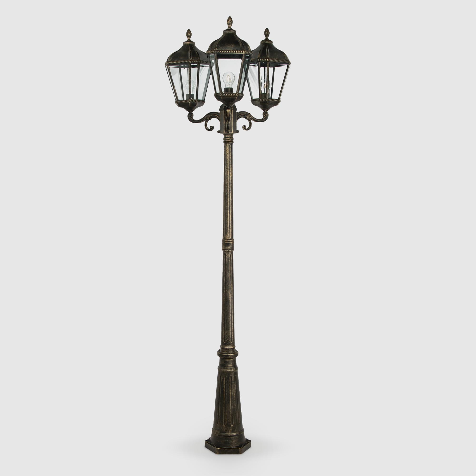 Садовый напольный светильник WENTAI золотой с чёрным (DH-1879-3SA/162/) уличный напольный светильник eglo