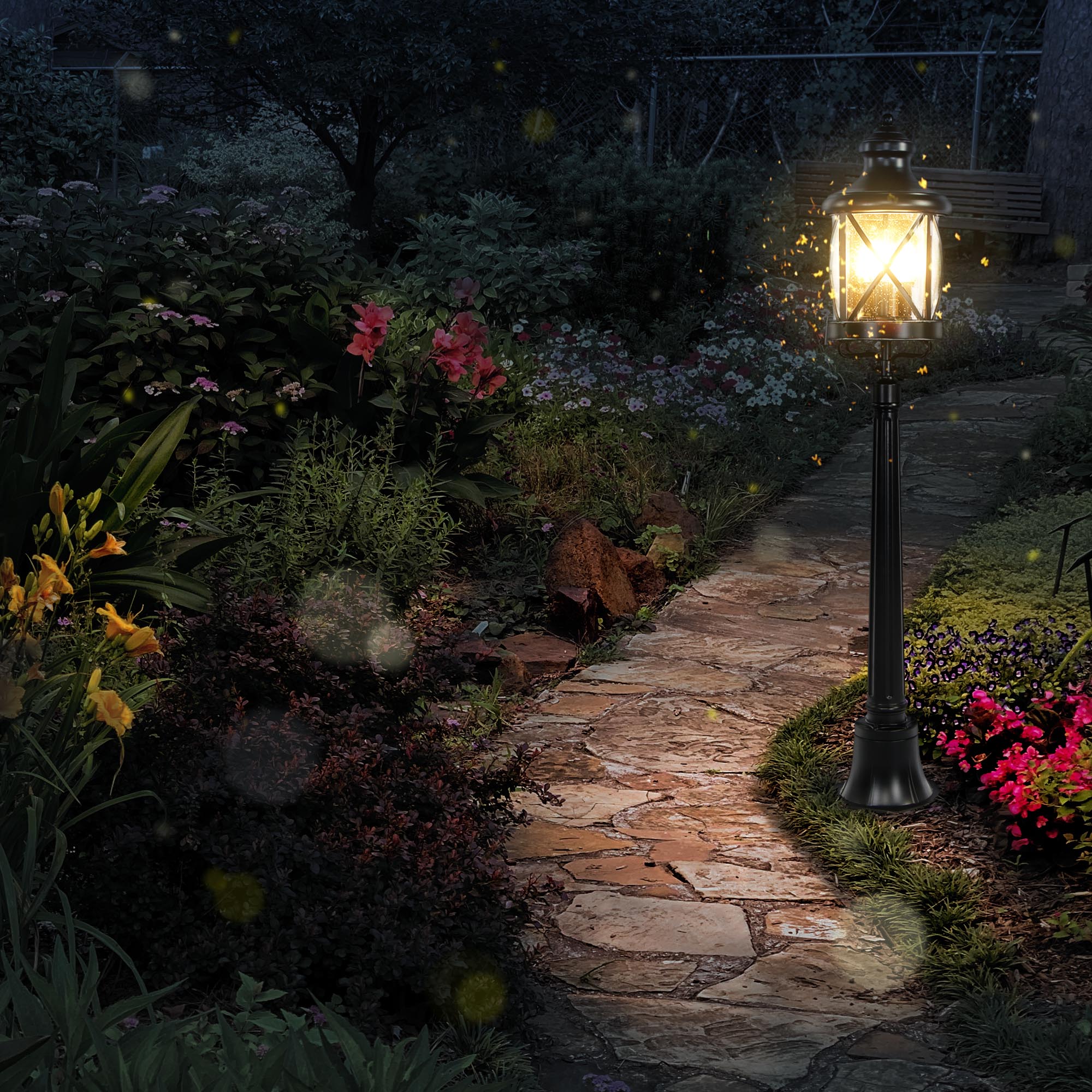 Садовый напольный светильник WENTAI чёрный (DH-4268M /125/), цвет прозрачный - фото 2