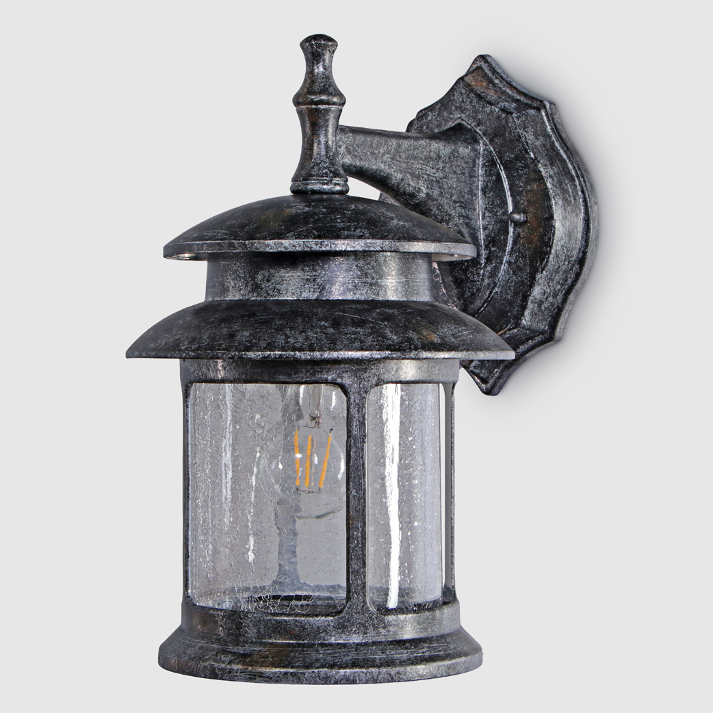 Садовый настенный светильник WENTAI серебряный с чёрным (DH-4381L/816/)