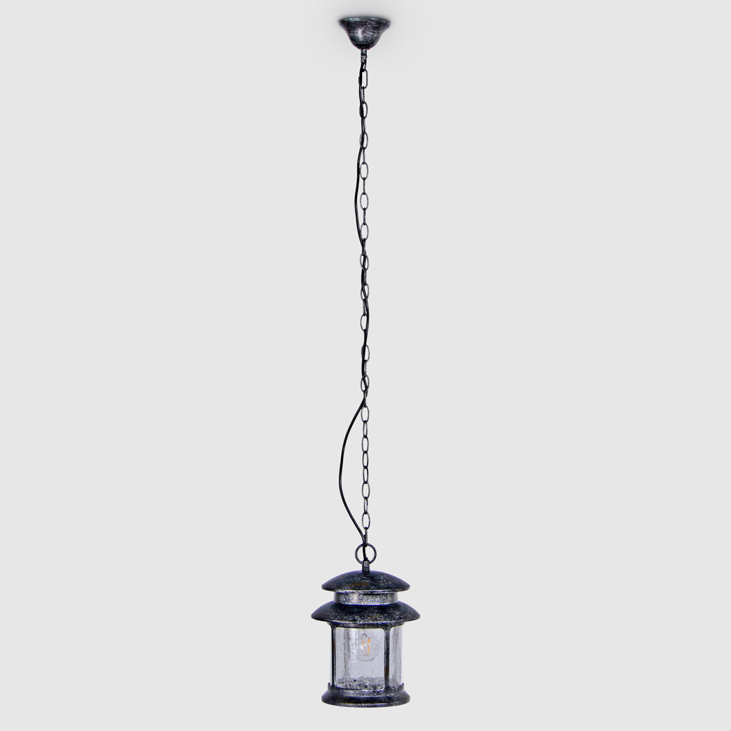 Садовый подвесной светильник WENTAI серебряный с чёрным (DH-4382L/816/) стразы термоклеевые с голографией ширина 15 мм 4 5 ± 0 5 м серебряный