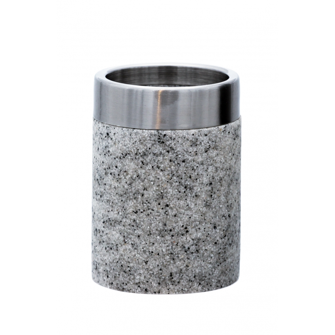 Стакан для ванной Ridder Stone серый 7,5х10,4 см керамогранит creto space stone серый 120x60