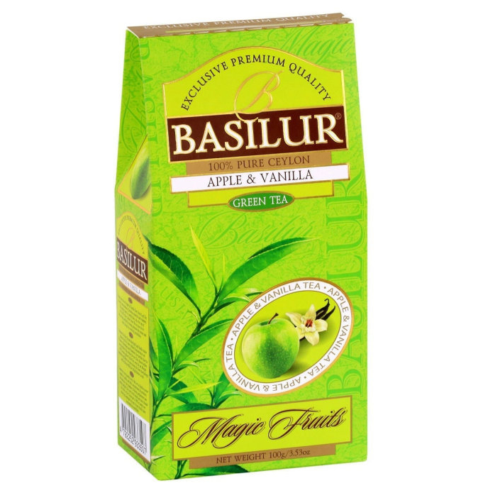 Чай зеленый Basilur Волшебные фрукты Яблоко, ваниль, 100 г чай зеленый basilur винтажные цветы тропическая страсть 75 г