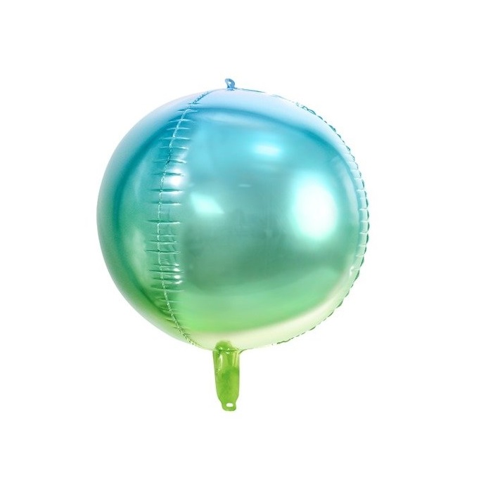 фото Шар воздушный party deco из фольги голубой-зеленый 35см