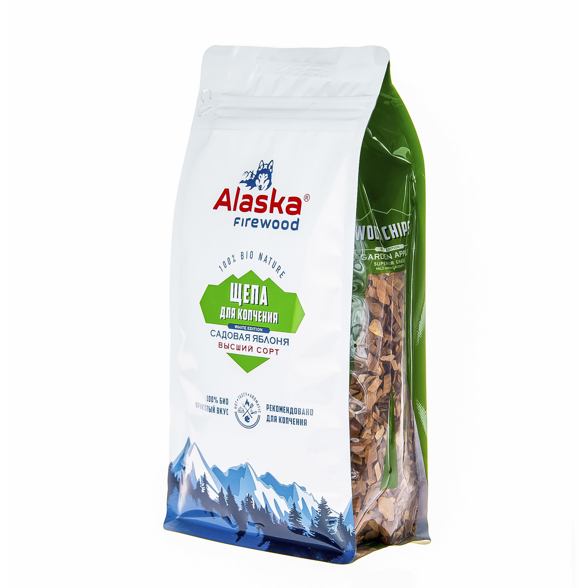 Щепа для копчения Alaska firewood яблоко 300 г щепа для копчения птицы домашний сундук