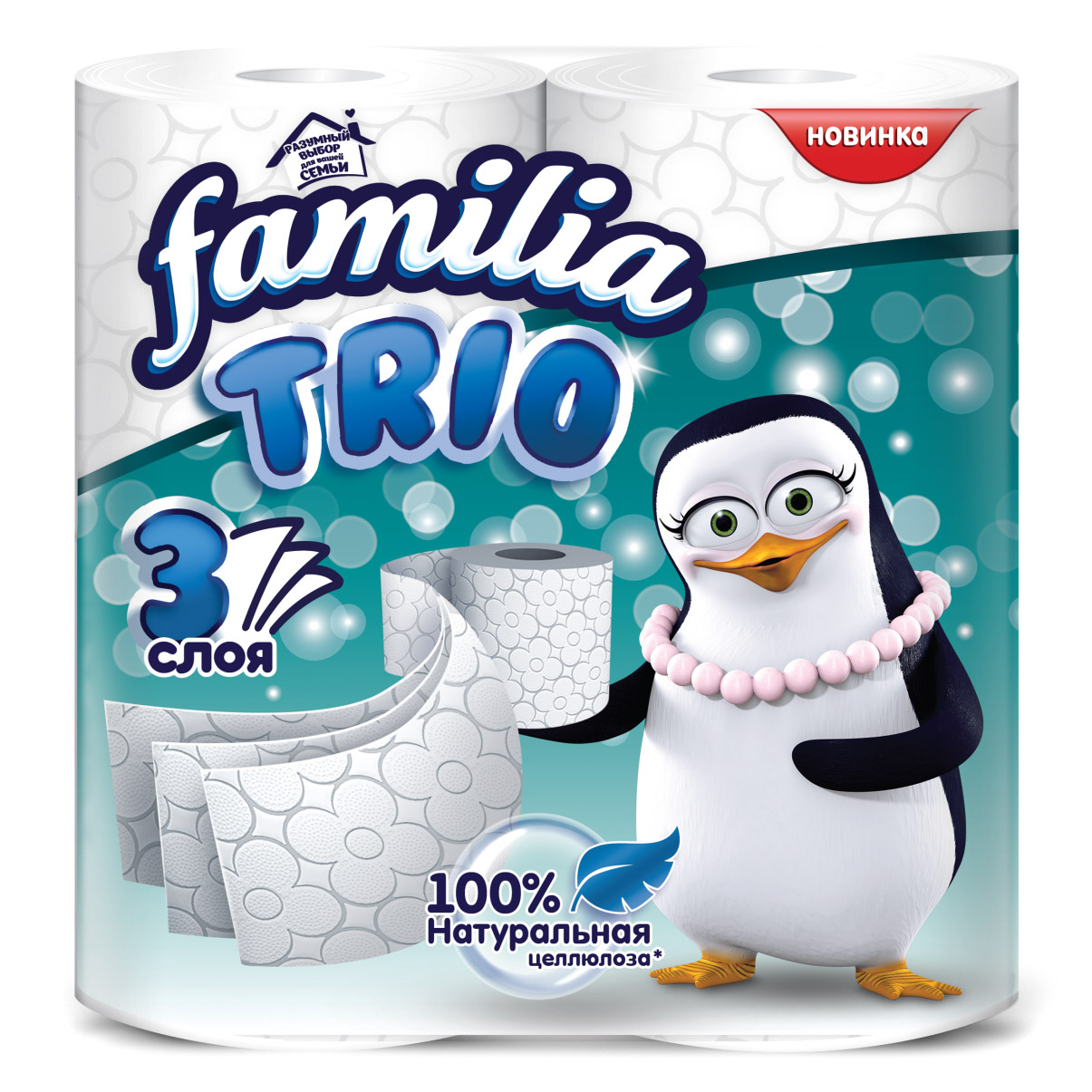 Туалетная бумага Familia Trio трехслойная 4 шт туалетная бумага familia plus 8 шт