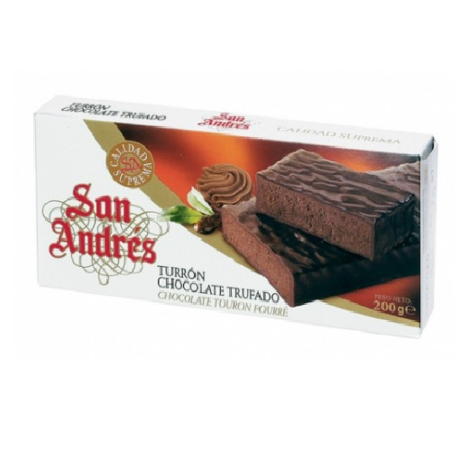 набор конфет san andres инжир в темном шоколаде 120 г Кондитерское изделие San Andres Туррон из трюфеля в темном шоколаде, 200 г