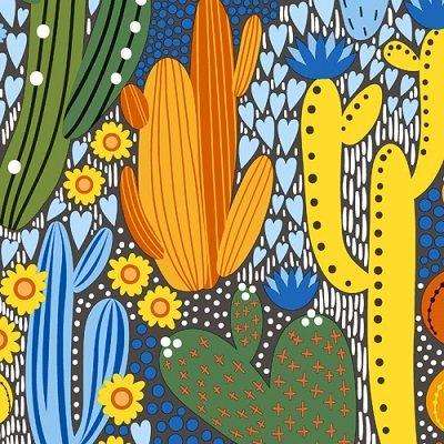 Салфетки трехслойные Paper+Design Cacti color 33х33 см 20 шт, цвет мультиколор - фото 1