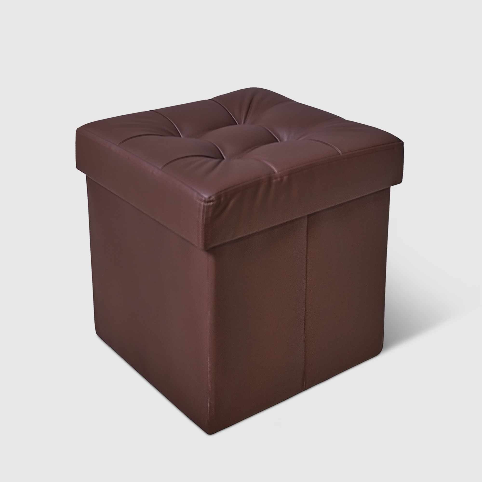 Пуфик складной Dreambag коричневый Экокожа 37х37х40 см - фото 1