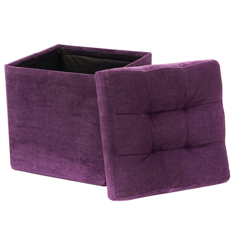 Пуф Dreambag складной фиолетовый микро вельвет 37х37х40 см - фото 2