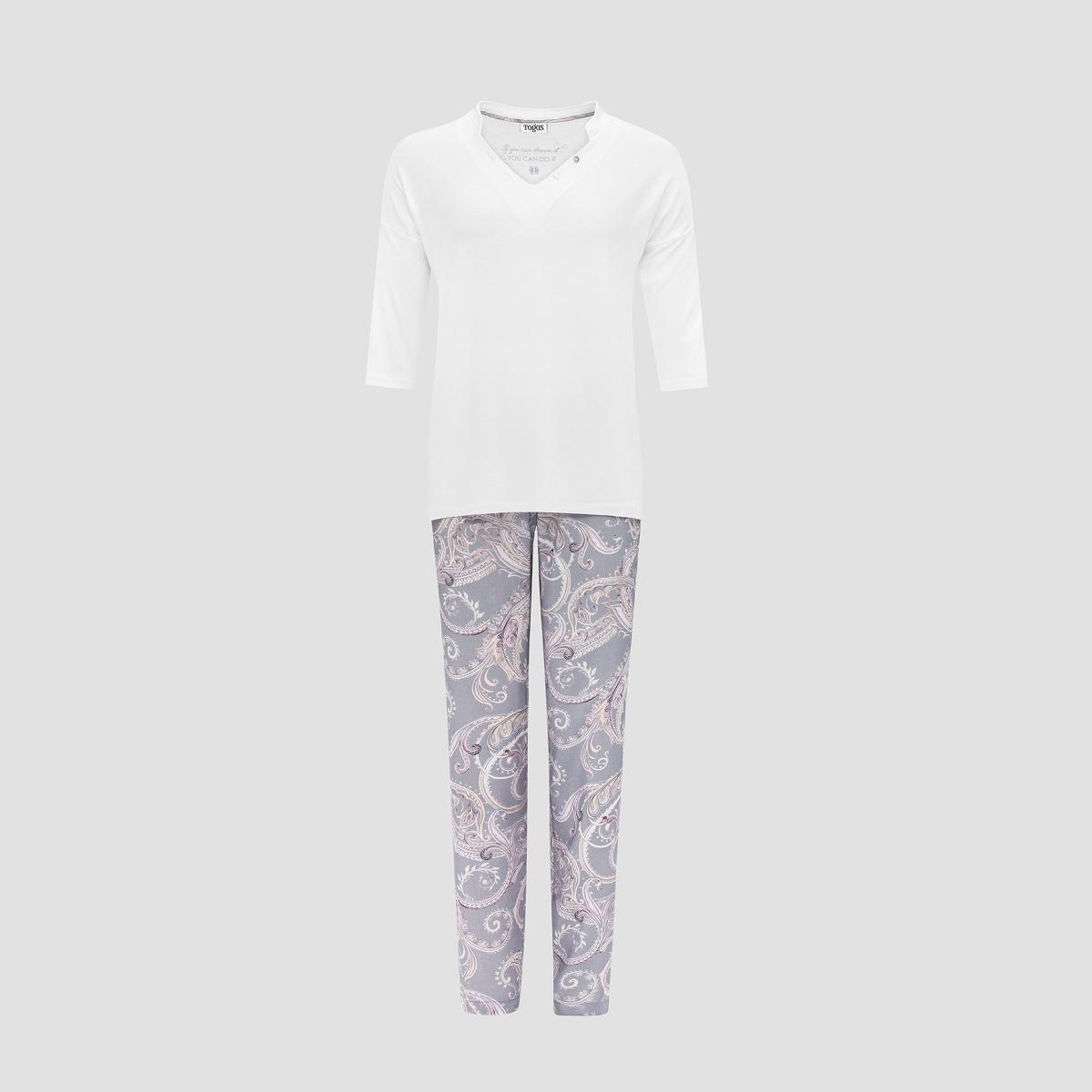 Пижама Togas Эсме бело-сиреневая женская xl(50), цвет бело-сиреневый, размер XL (50) - фото 1