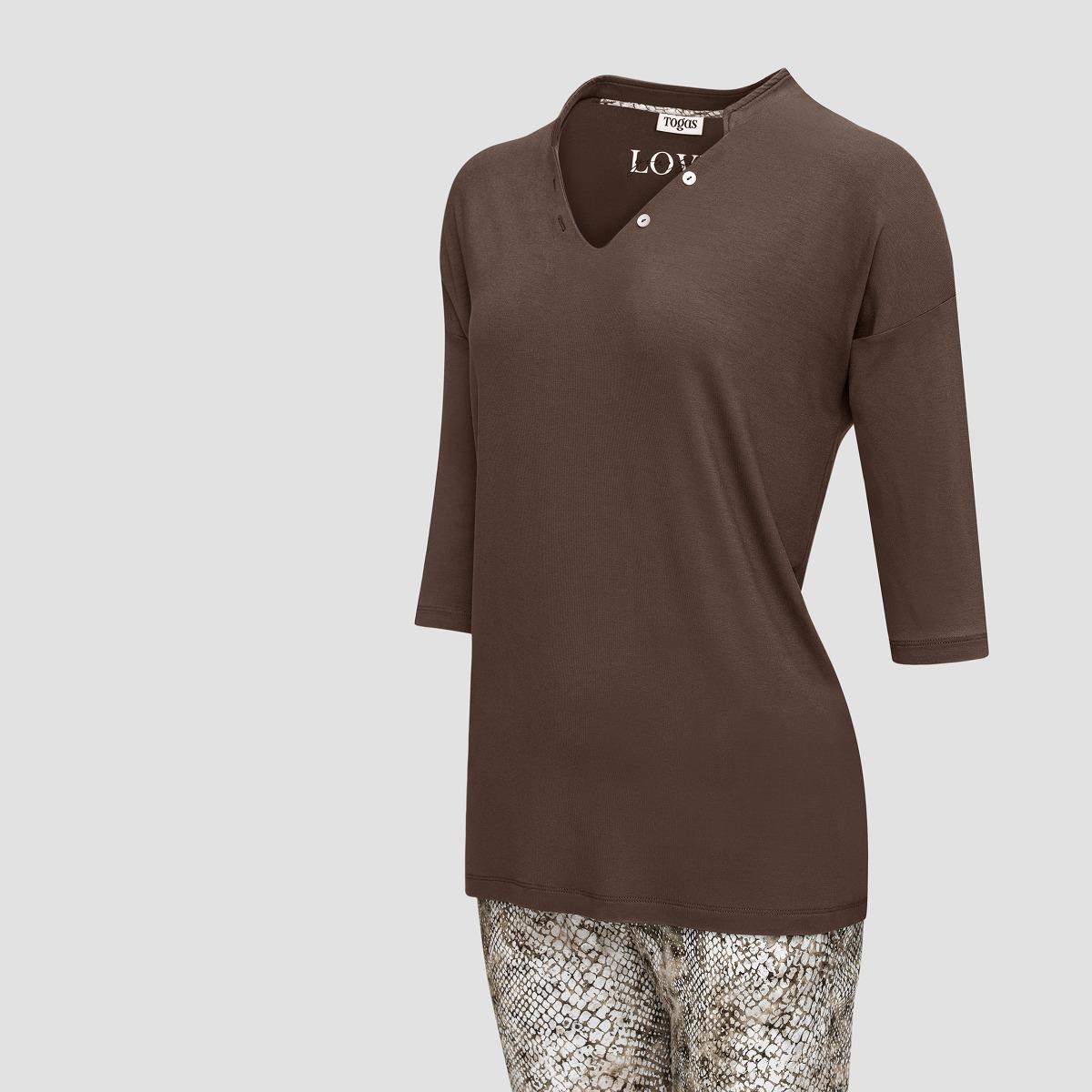 Пижама Togas Селиса коричневая женская l(48), цвет коричневый, размер L (48) - фото 2