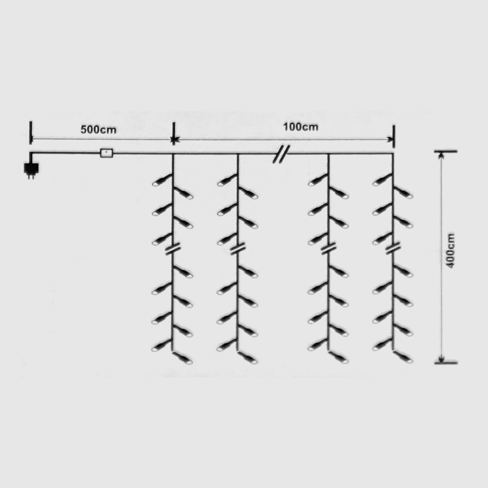 Электрогирлянда Reason 440 LED Занавес для улицы 100х400 см, со стартовым шнуром Вид№10