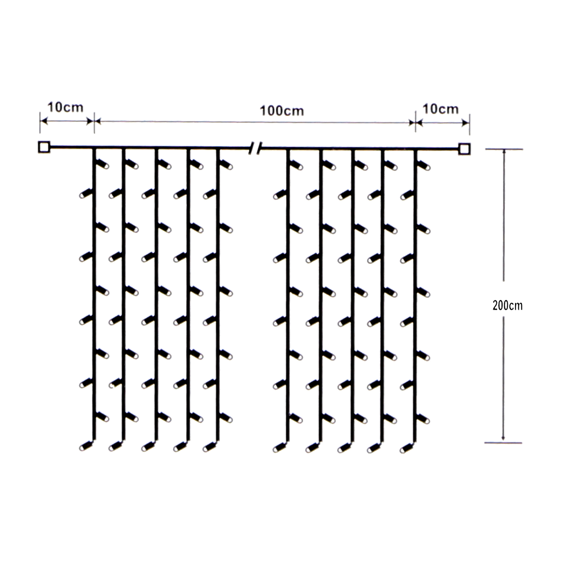 Электрогирлянда Reason уличная 220 LED холодный белый 100/200 см без стартового шнура Вид№10