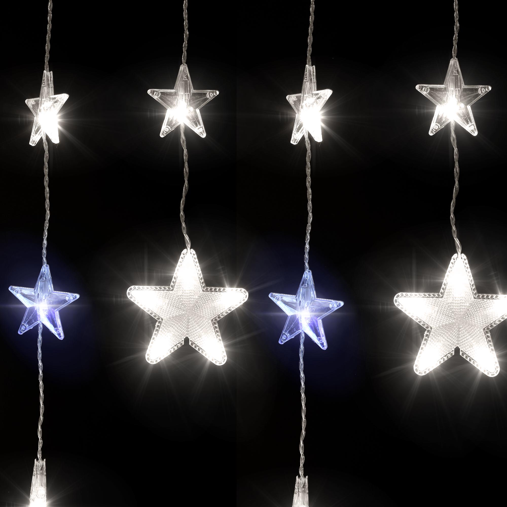 Электрогирлянда Reason Звезды 360 LED холодный белый + синий (вспышка), цвет прозрачный - фото 3