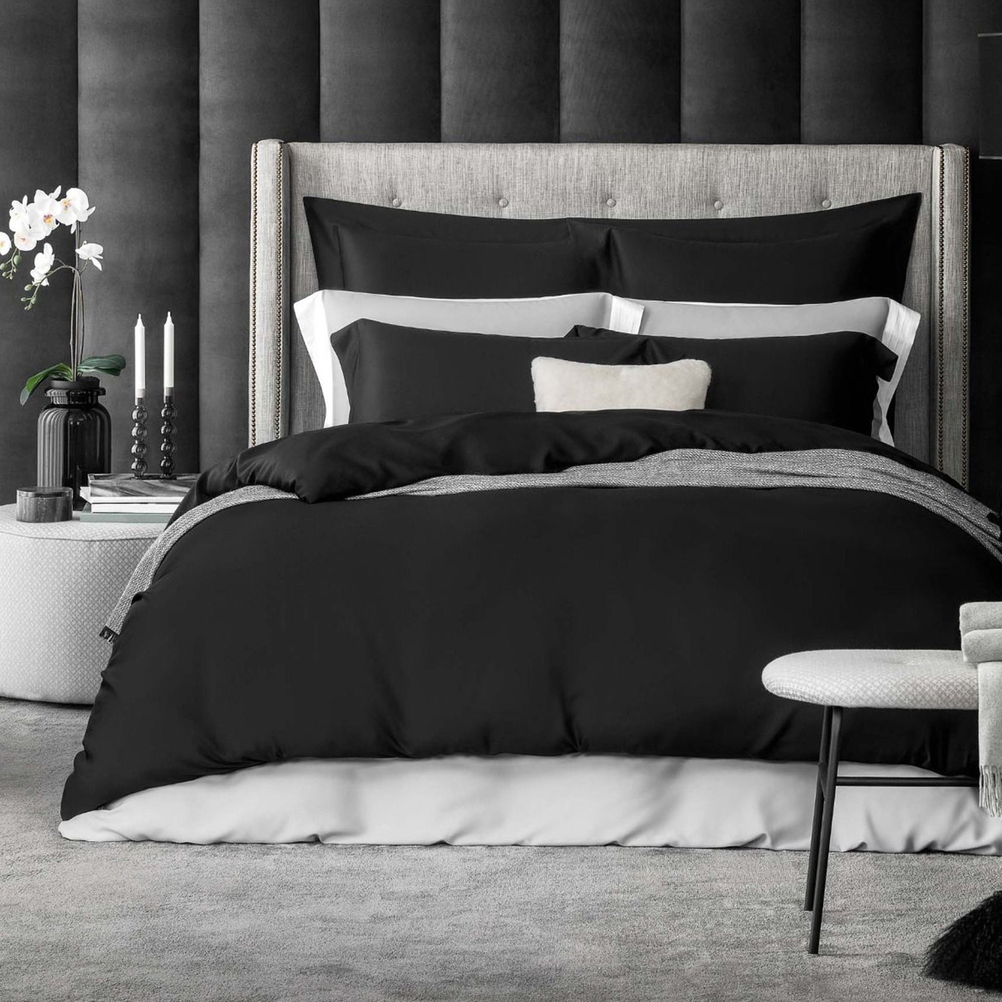 Комплект постельного белья Togas Сенса черный Полуторный комплект постельного белья la besse ранфорс чёрный полуторный