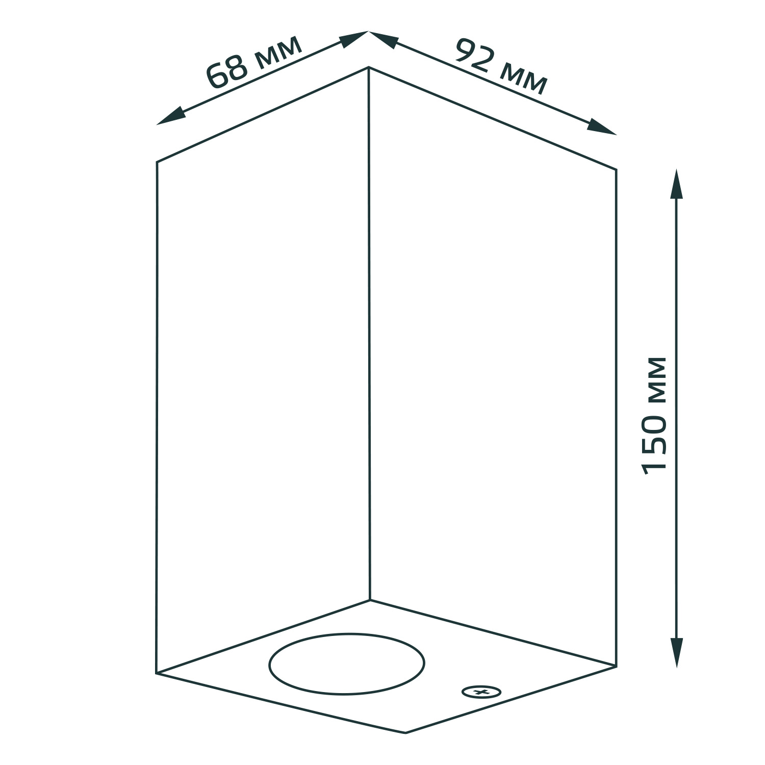 Светильник садово-парковый Gauss Cube настенный архитектурный, 2xGU10, 67х92х150mm Вид№6