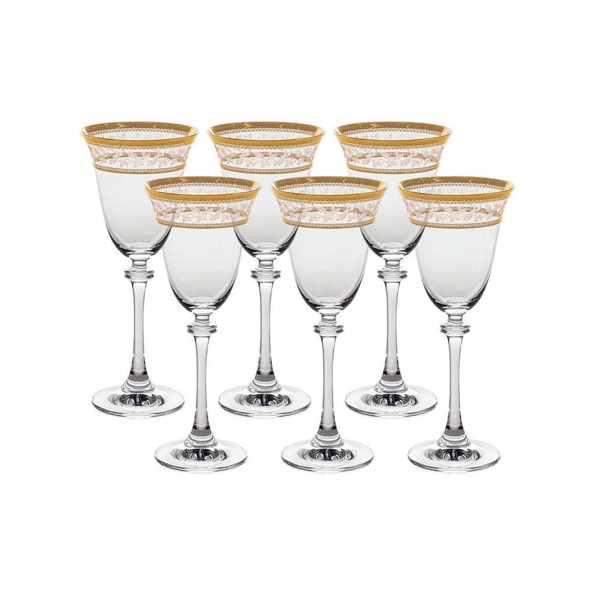 Набор бокалов для белого вина Crystalite Bohemia Asio Панто золото 185 мл 6 шт