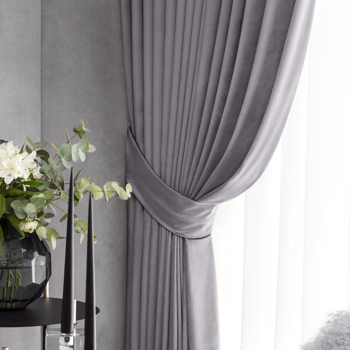 Раздвижные шторы Togas Алессио серые 260х275 см, цвет серый, размер 260х275 - фото 1