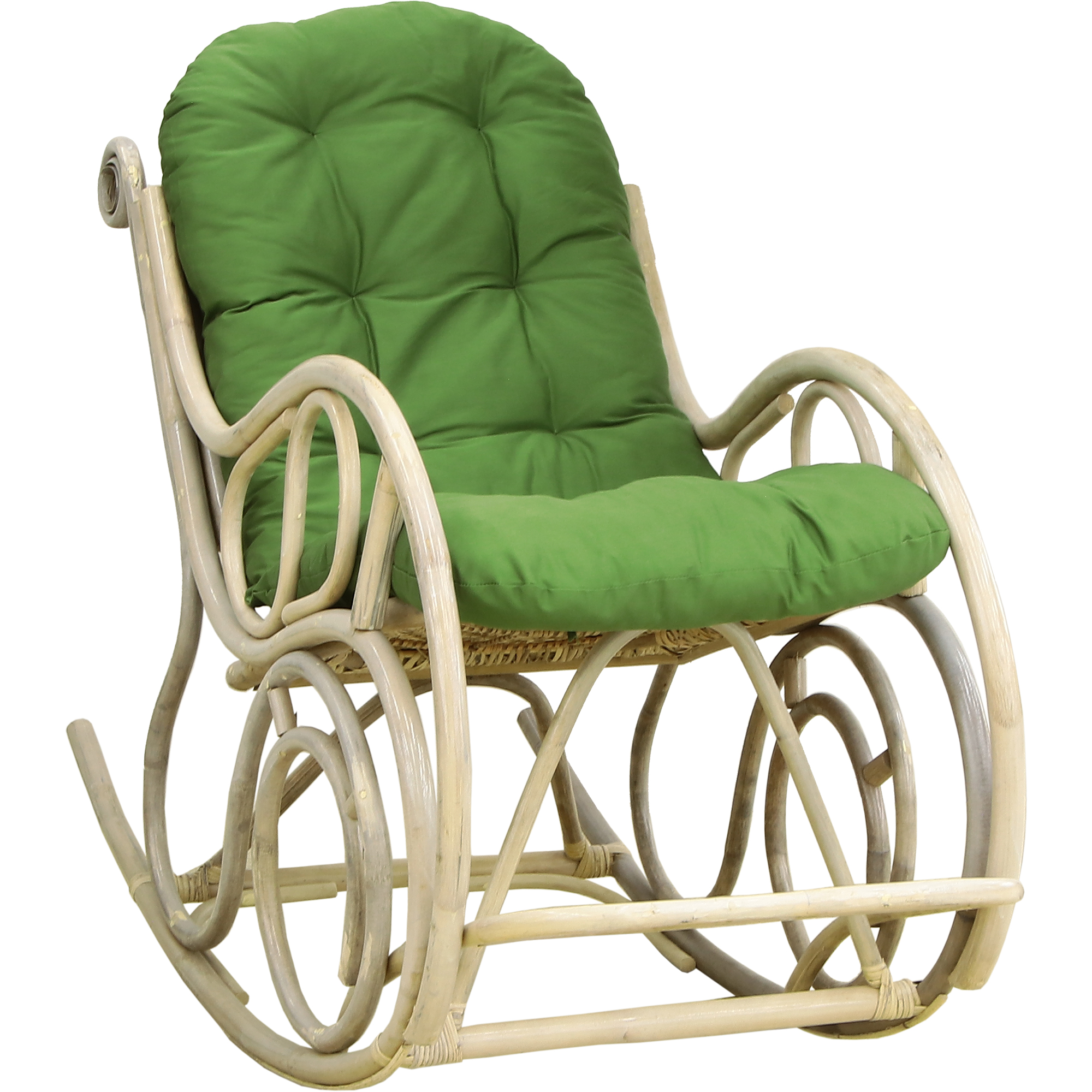 Кресло-качалка Rattan grand White Wash с подушками fujimo массажное кресло качалка sakura f2006 1