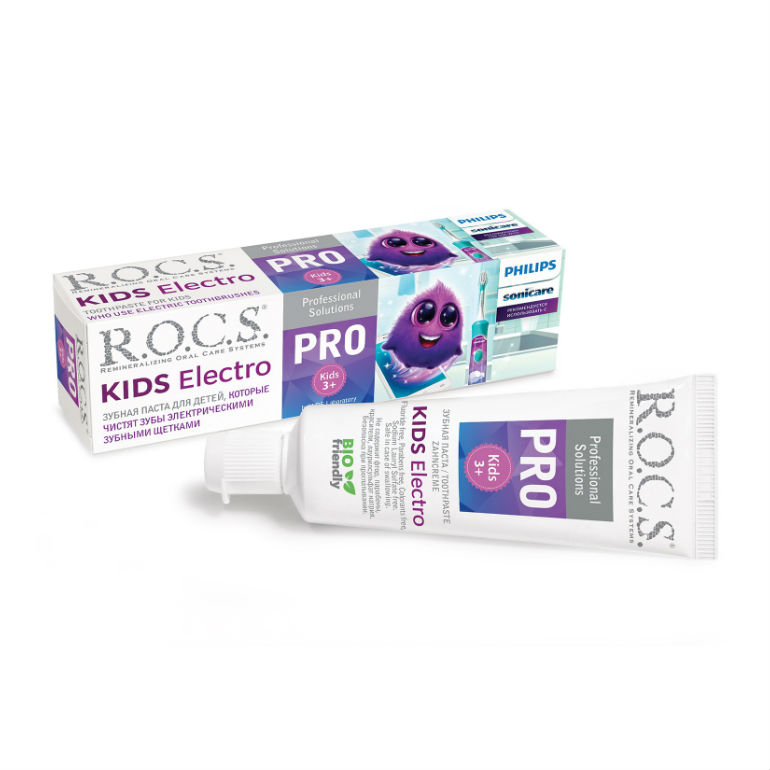 Зубная паста для детей Rocs Kids Pro Electro 45 г curaprox зубная паста kids 950 клубника 60