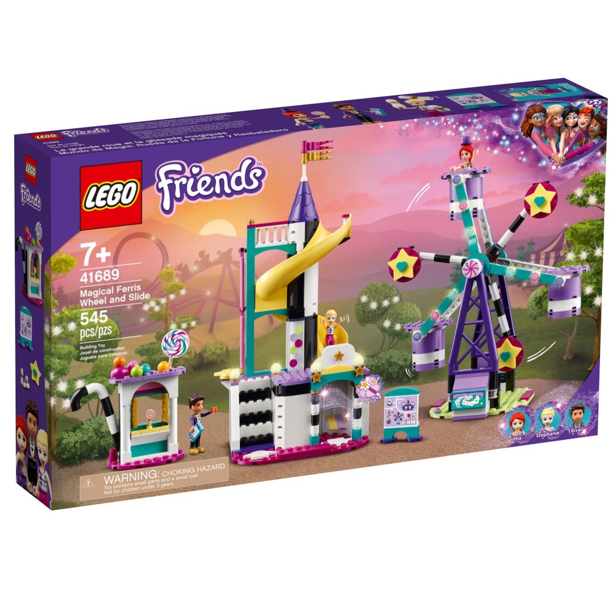 Конструктор LEGO friends волшебное колесо обозрения и горка 41689