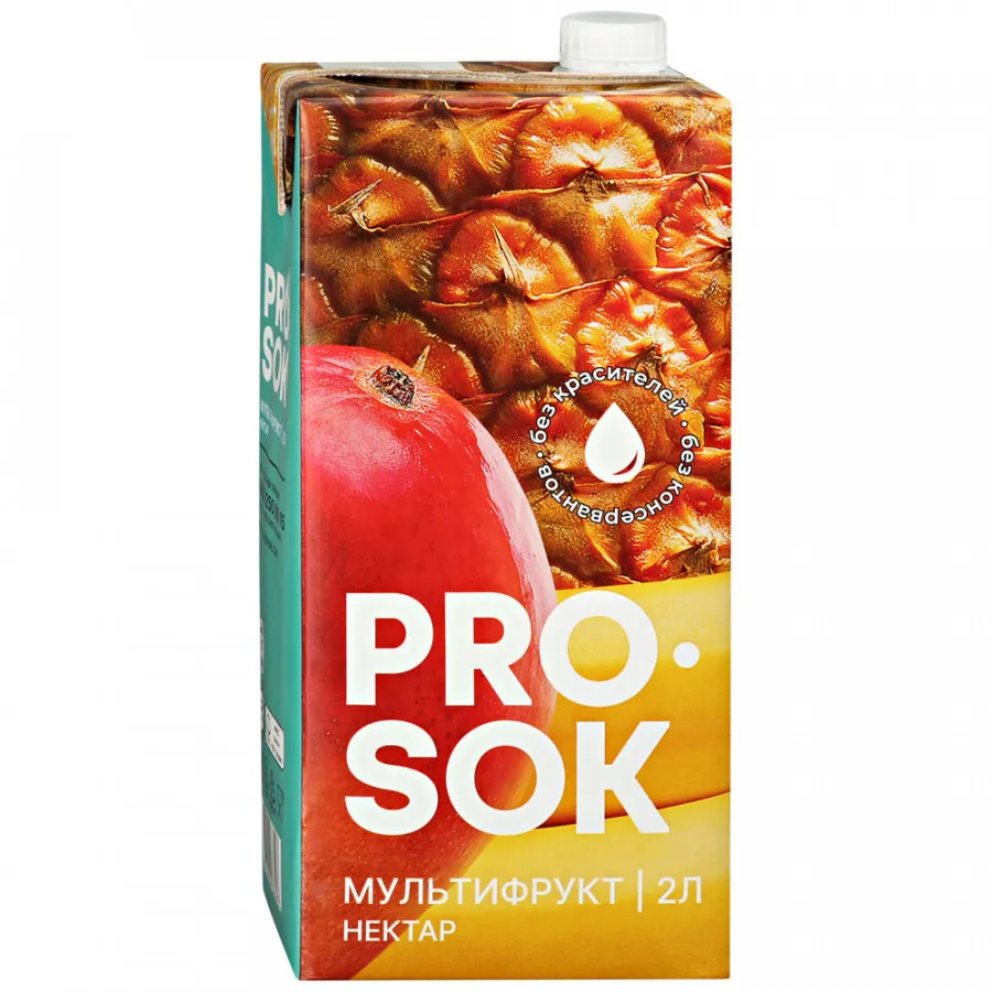 Нектар Pro Sok мультифруктовый, 2 л нектар rich апельсин манго 0 33 литра 12 шт в уп