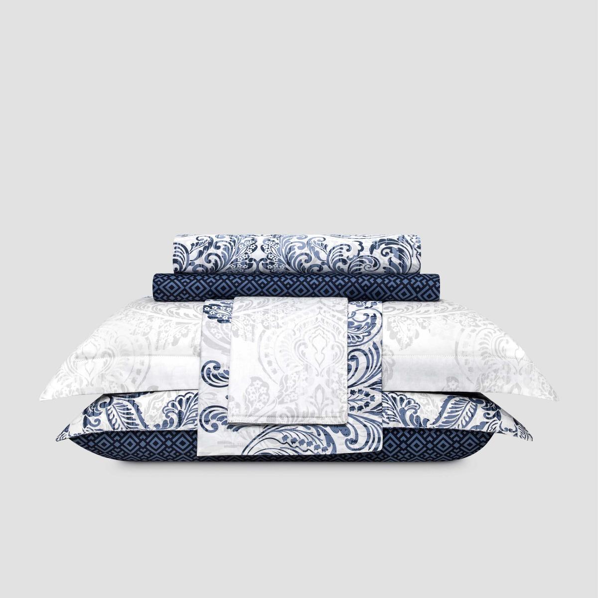 Комплект постельного белья Togas Флевланд белый с синим Полуторный, цвет синий, размер Полуторный - фото 7