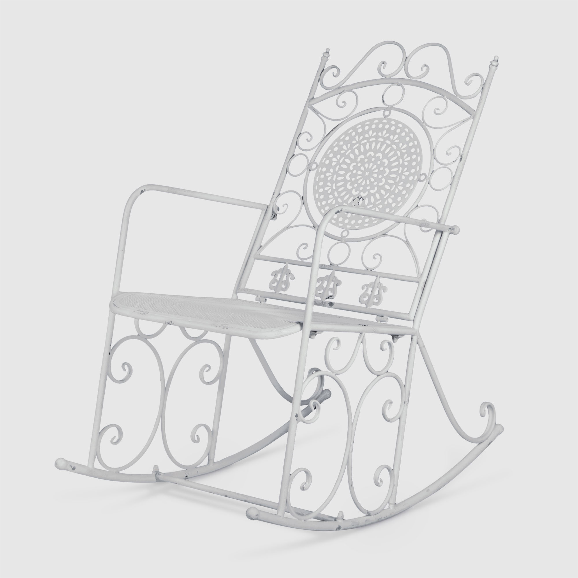 Кресло-качалка Anxi jiacheng металл белый 56x97x107 см, цвет нет - фото 1