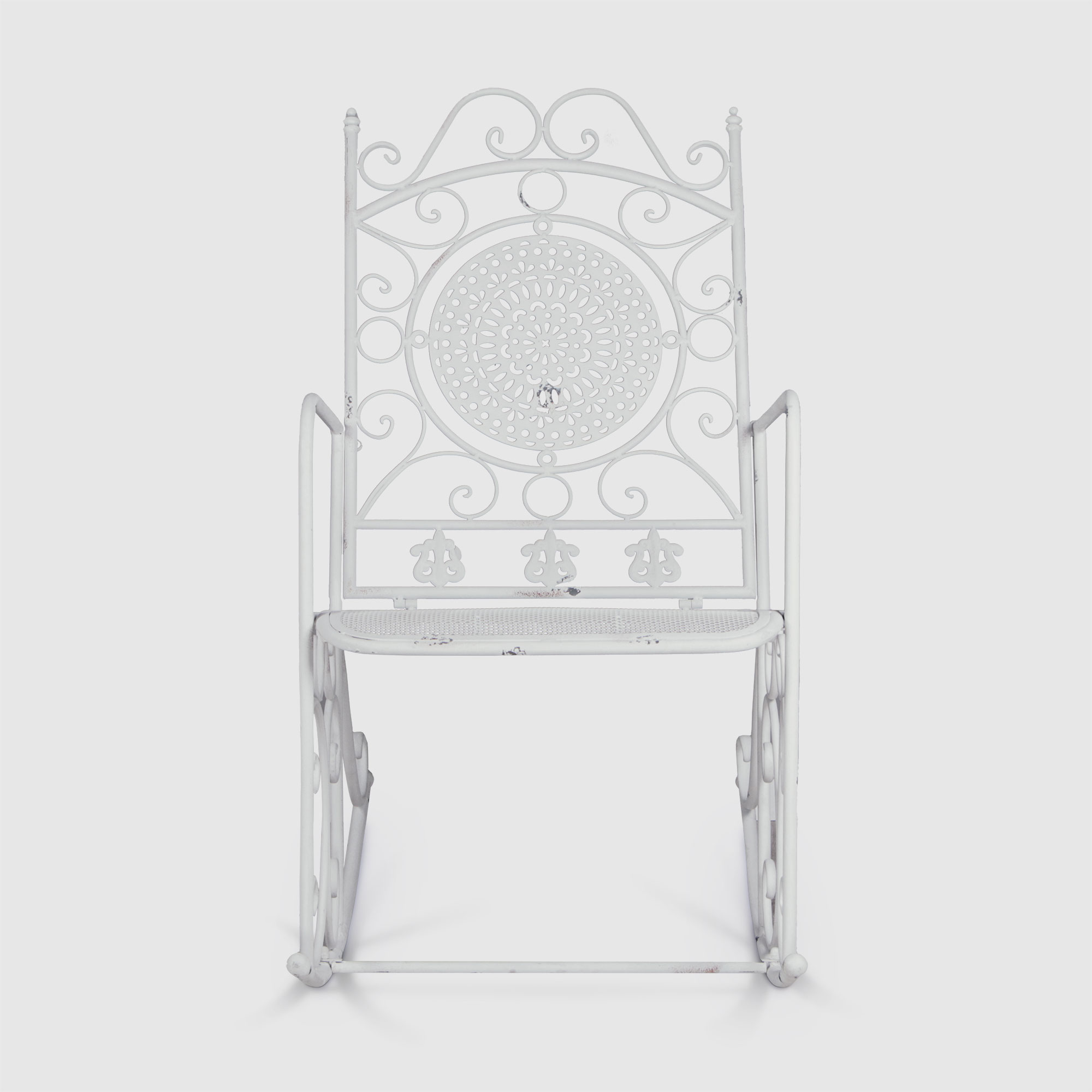 Кресло-качалка Anxi jiacheng металл белый 56x97x107 см, цвет нет - фото 5