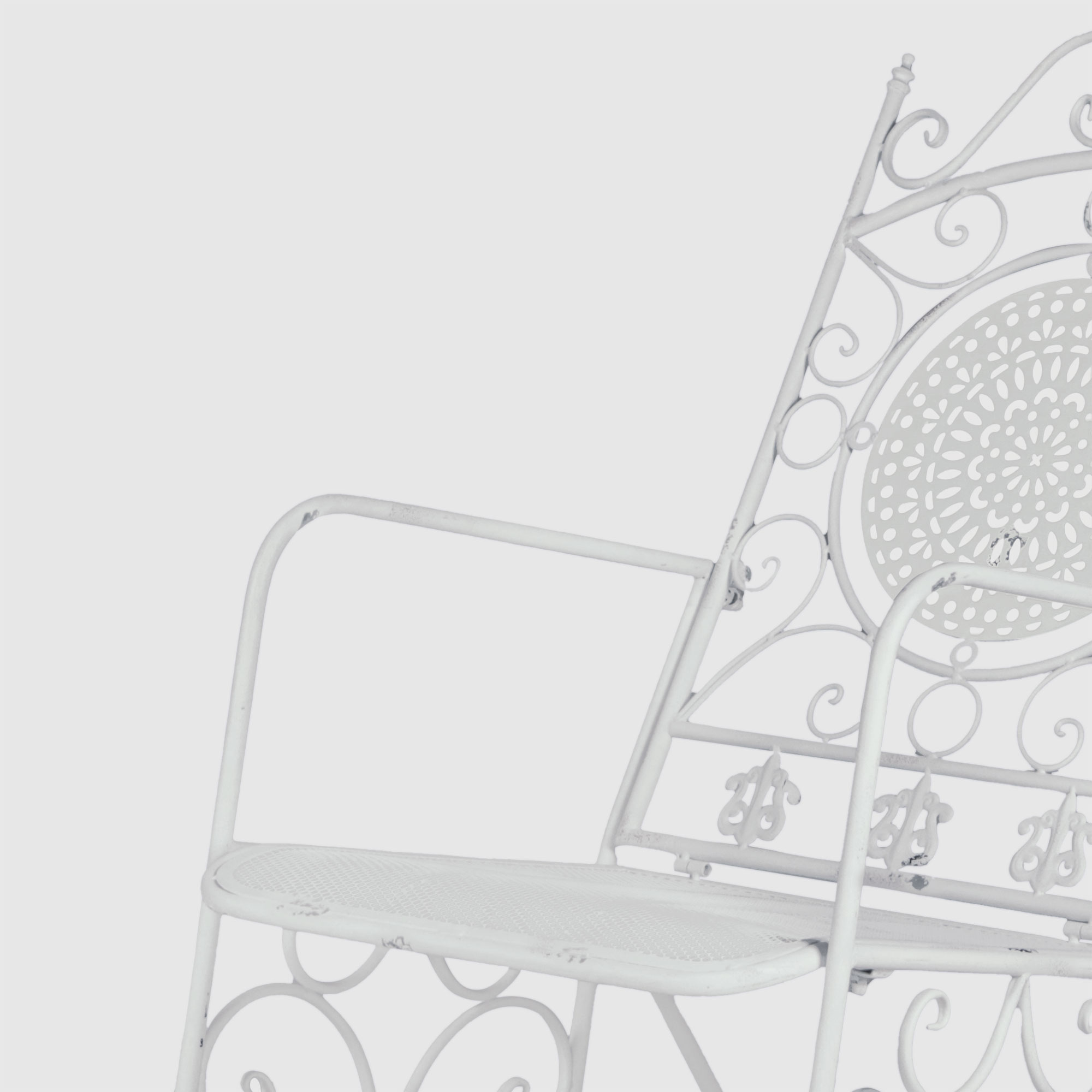Кресло-качалка Anxi jiacheng металл белый 56x97x107 см, цвет нет - фото 8