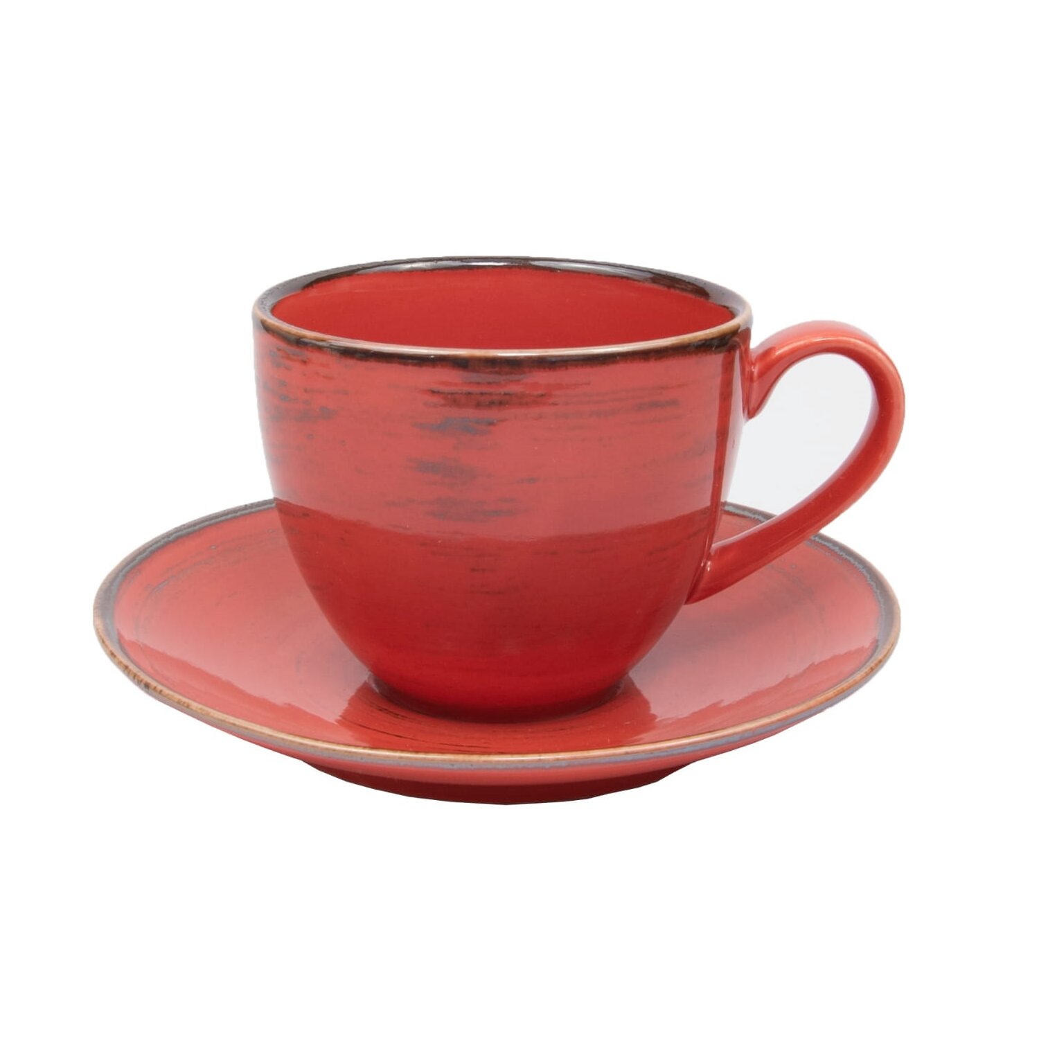 Чашка с блюдцем Porcelana Bogucice Alumina Nostalgia Red 0,3 л